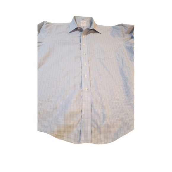 Brooks Brothers Mens Traditional Fit Button Front Shirt 16- 34 Blue Yellow Plaid - Picture 6 of 16